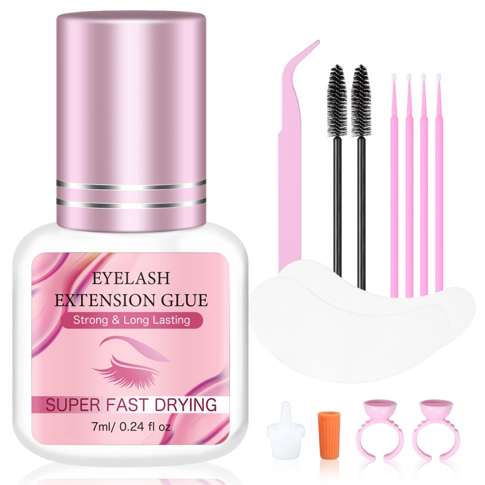 Muocobu Black 7Ml Eyelash Extensions Glue, Strong Eyelash
