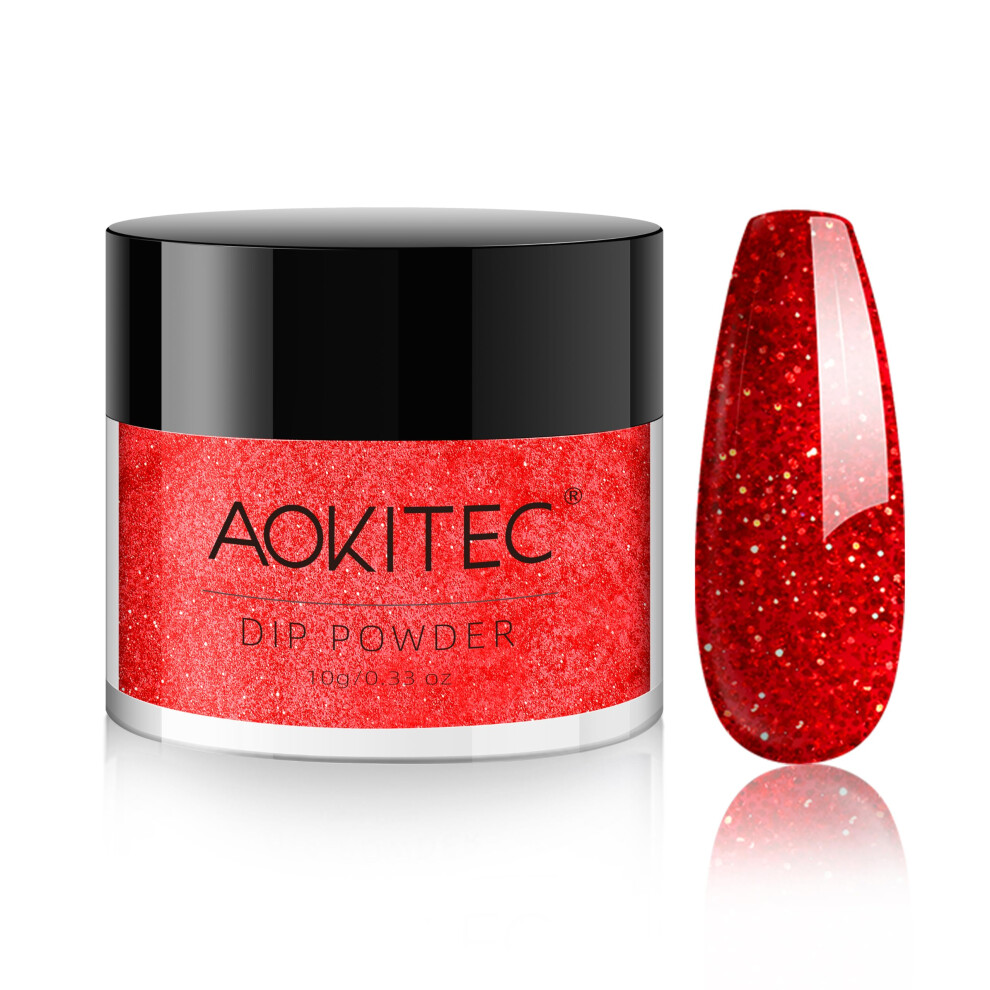 Aokitec Dip Powder 28G, Glitter Red,