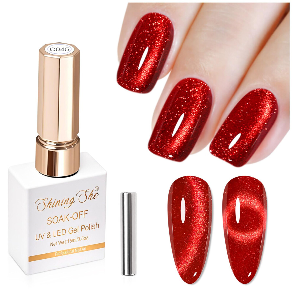 Shining She Red Gel Nail Polish Cat