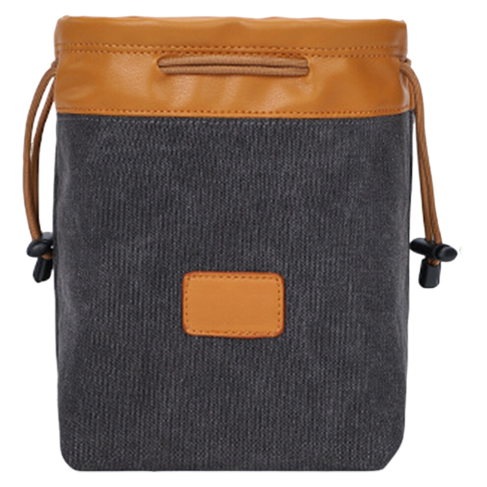 (Carbon L) Travel Compact Canvas Camera Pouch Sturdy Durable Standard Camera Bag Universal Camera Accessories Black 6431700923513
