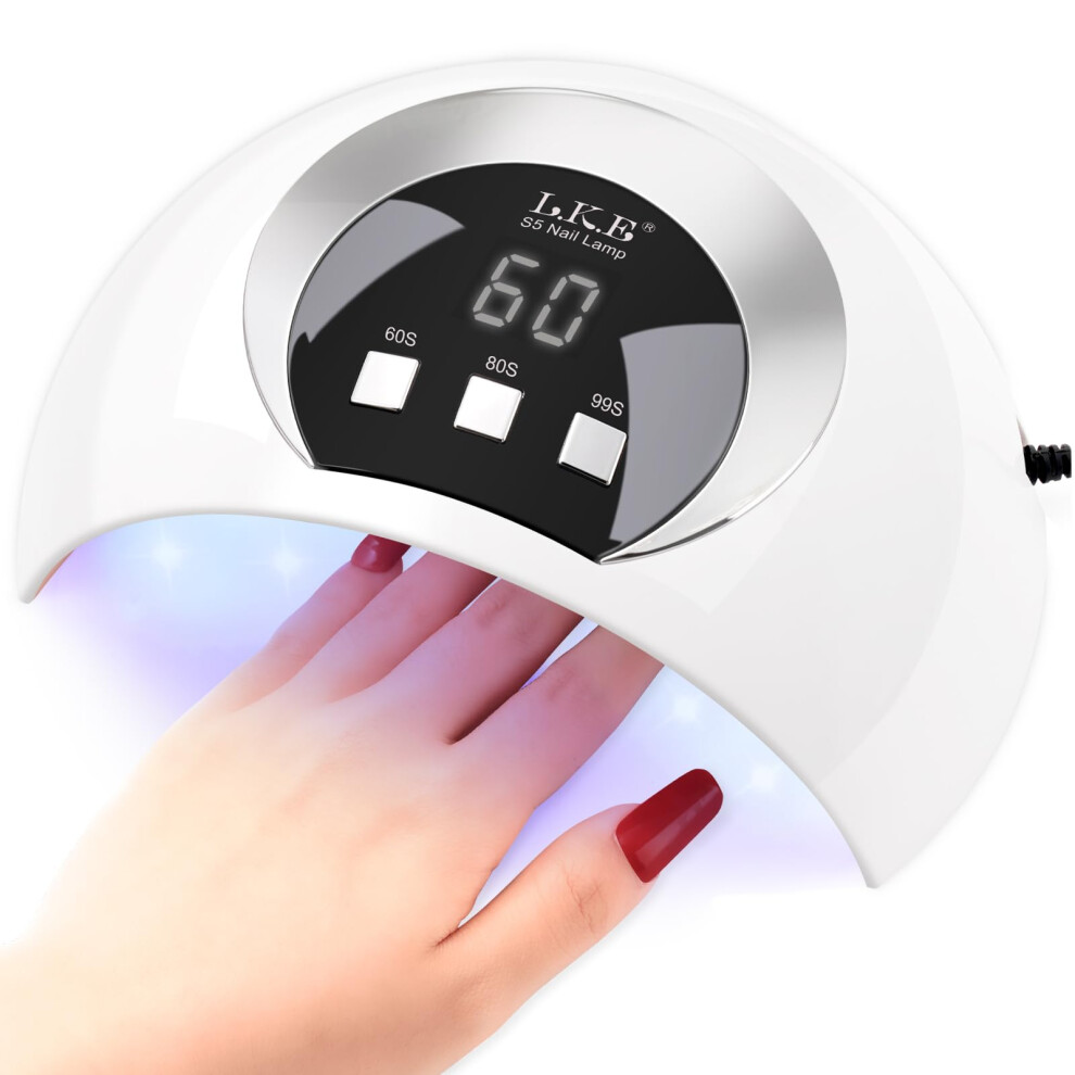 Kisspet Uv Nail Lamp, Nail Dryer 54W Uv Lamps For Gel Nails With 3 Timer, Auto Sensor, Lcd Screen, Usb Plug, Led Nail Lamp Nails Dryers, Nail-Lamps