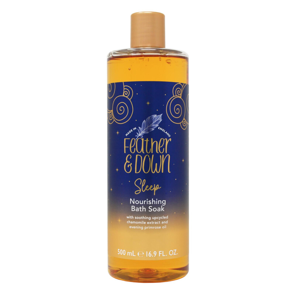 Feather & Down Nourishing Bath Soak (500Ml) - With Soothing Upcycled Chamomile Extract & Evening Primrose Oil. Nourish Your Body & Calm Your Mind.