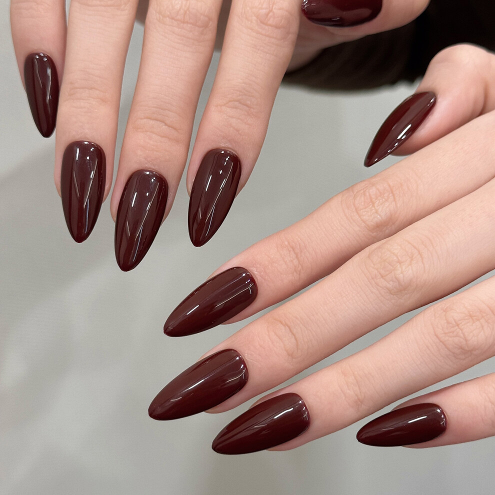 Dachuang Beauty (240) 10Pcs Long Almond Press On Nails Solid Color