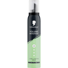 Schwarzkopf Mousse Volume 200ml, Hold Level 4, Hair Mousse for Fine Hair, Volumising Mousse that Prevents Blow-Dry Damage, Non-Sticky, Vegan Formula*