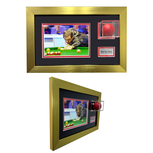 (Gold) 3D Acrylic Snooker Ball Display Frame - Wall Mounted Memorabilia Gift