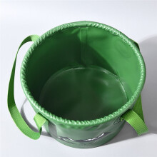 Foldable Bucket with Handle for Camping Fishing Hiking, Foldable Water Container Handbag,Portable Foldable Green