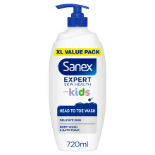 Sanex Expert Skin Health Head to Toe Kids’ Body Wash, 720ml. Protects Delicate Skin, 12H Hydration.