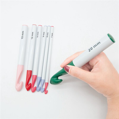 2X Crochet Hook Set,7/8/9/10/12/15/20mm Plastic Handle Crochet Hook Knitting Needles Thick  Tool DIY Crafts 2
