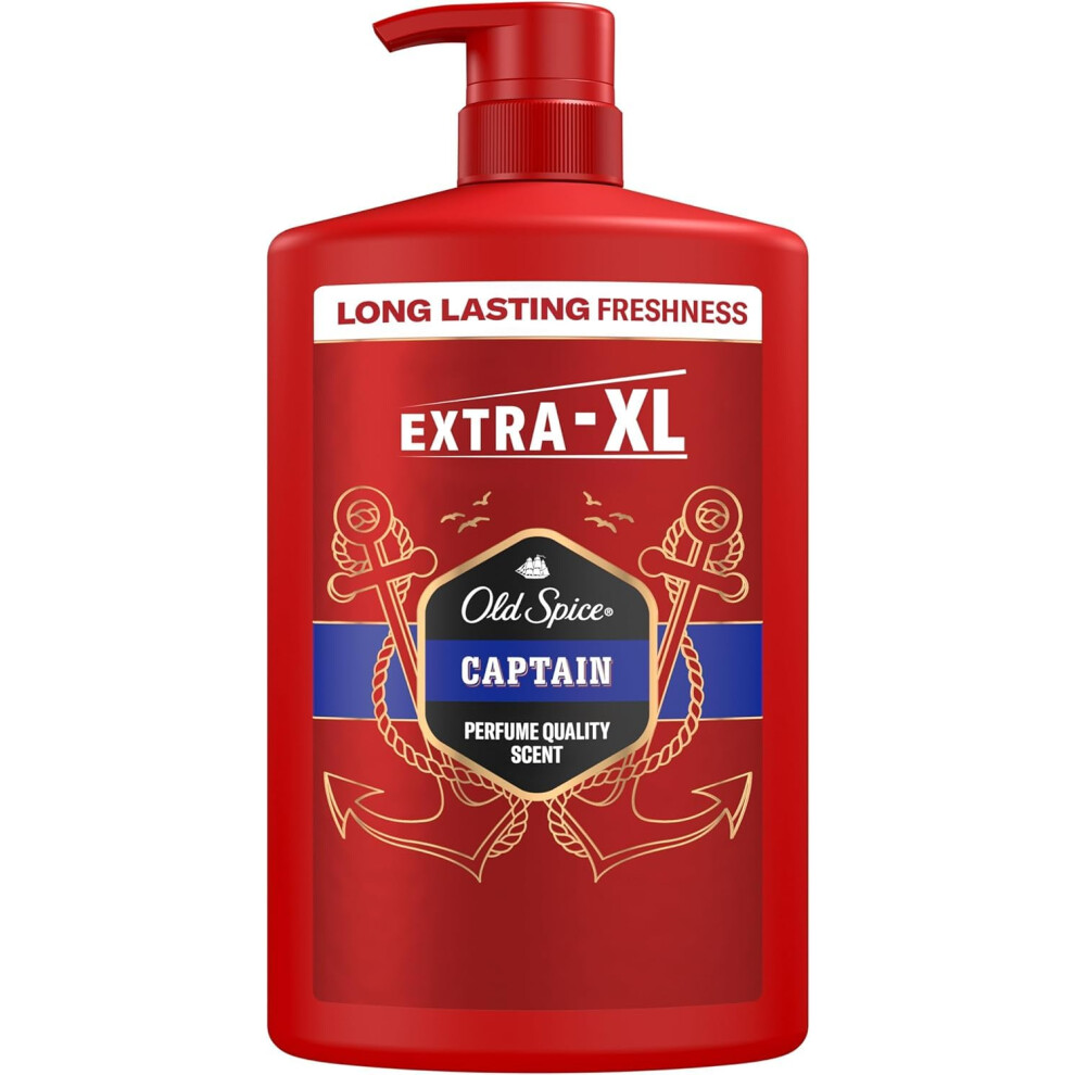 Photos - Shower Gel Old Spice Captain Menâs  & Shampoo, 1000ml. Multi-Use 3-in-1 Body-Hair-Face Wash, Long Lasting Freshness. 