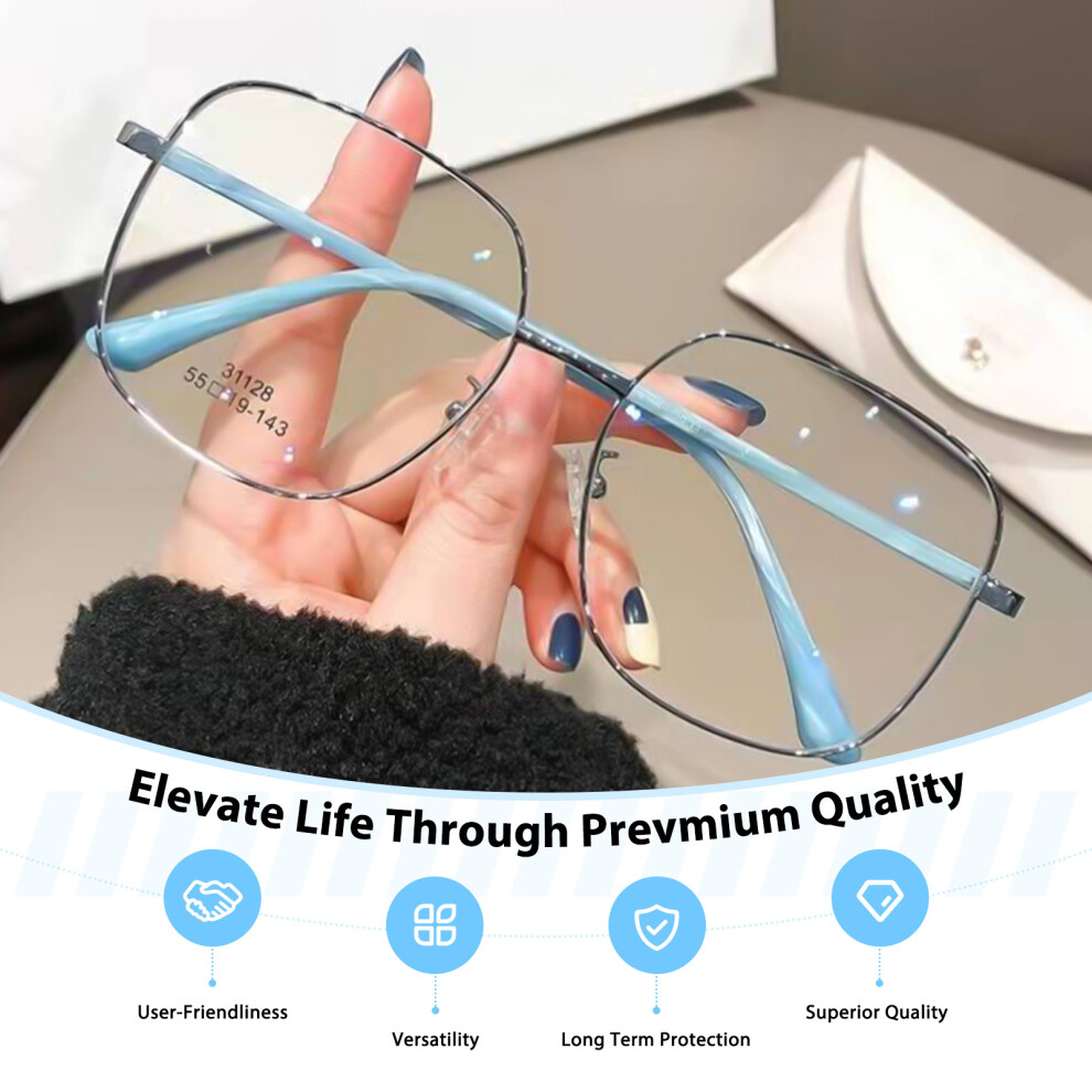 Dachuang Beauty Silver/Blue ( Agate 600Â°) Light Blocking Glasses For Women