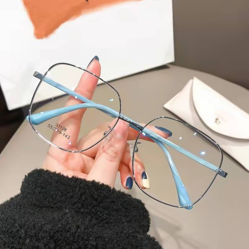 Dachuang Beauty Silver/Blue ( Agate 150Â°) Light Blocking Glasses For Women