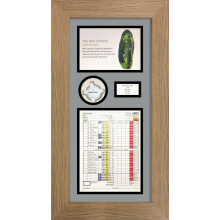 (Oak) Personalized Golf Photo 3D Box Frame: Scorecard & Ball Display