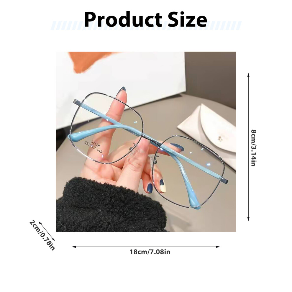 Dachuang Beauty Silver/Blue ( Agate 400Â°) Light Blocking Glasses For Women