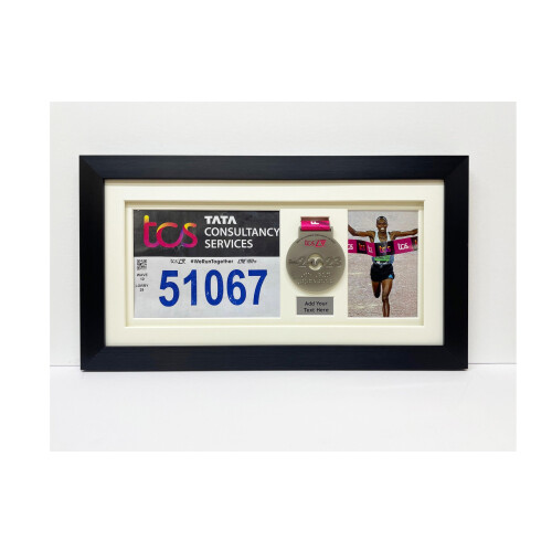 (White) Marathon Medal Display Frame: 3D Shadow Box with Bib & Photo Insert