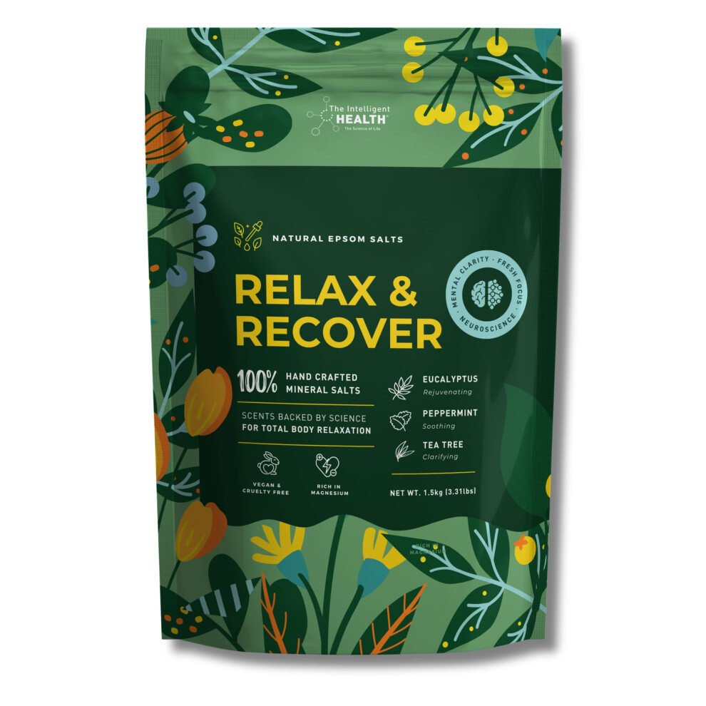 The Intelligent Health Relax & Recover Epsom Salts - Magnesium Bath Salts Muscle Soak - Scented With Natural Eucalyptus