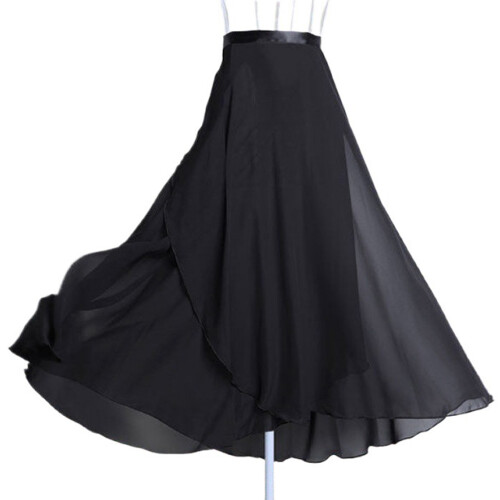 (Black) Ballet Skirt with Adjustable Waist for Dance 2
