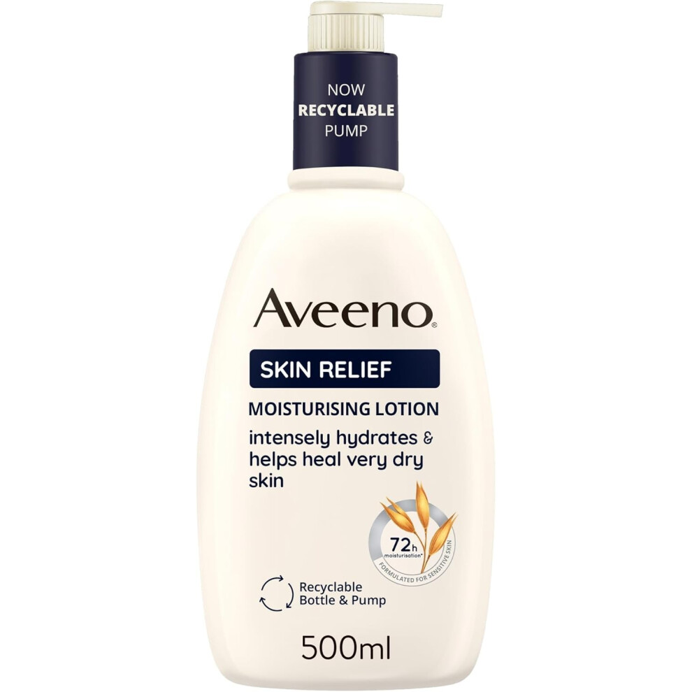 Aveeno Skin Relief Moisturising Lotion, With Soothing Triple Oat Complex & Shea Butter, Suitable For Sensitive Skin, 72-Hour Intense Hydration, Helps