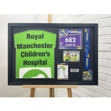 (Grey) Leeds Marathon 2024 Medal Display Frame: Bib, T-Shirt & Photo