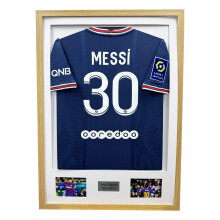 (Oak) DIY Football Shirt Frame: Black Polycore, White Mount (36x26")
