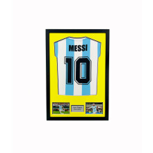 (Black) DIY Football Shirt Frame: Signed Jersey Display with Yellow Mount