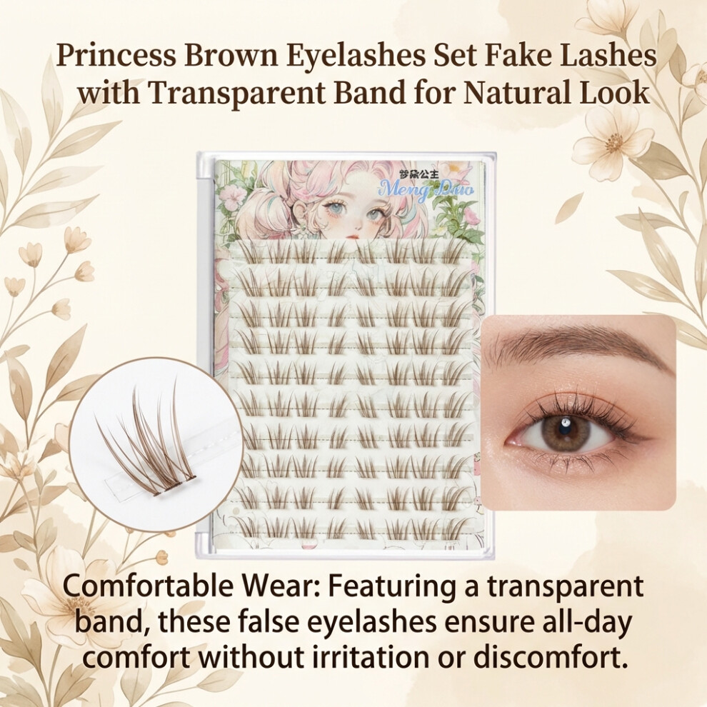 Dcph-Clothing Princess Brown Lashes With Clear Band 50Pc