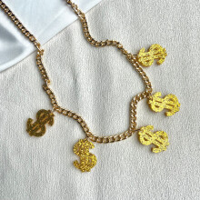 (Gold) Hip-Hop $ Pendant Chain for Men & Women
