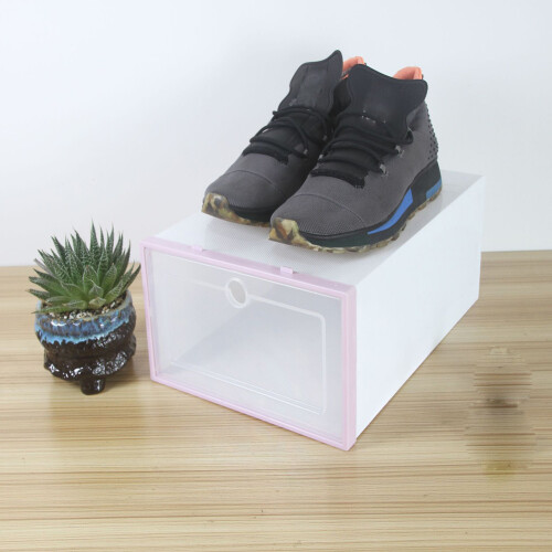 (Pink) Sturdy Stackable Shoe Box for Men & Women 2