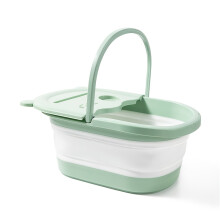 (Green) Große, faltbare, tragbare Fußbadewanne mit weich gepolstertem Deckel und gepolstertem Sitz – robuste zusammenklappbare