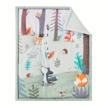 1pc Baby Boys & Woodland Animals Crib Bedspread - Soft Breathable Quilt Suitable for Newborn, Cot Bed, Machine