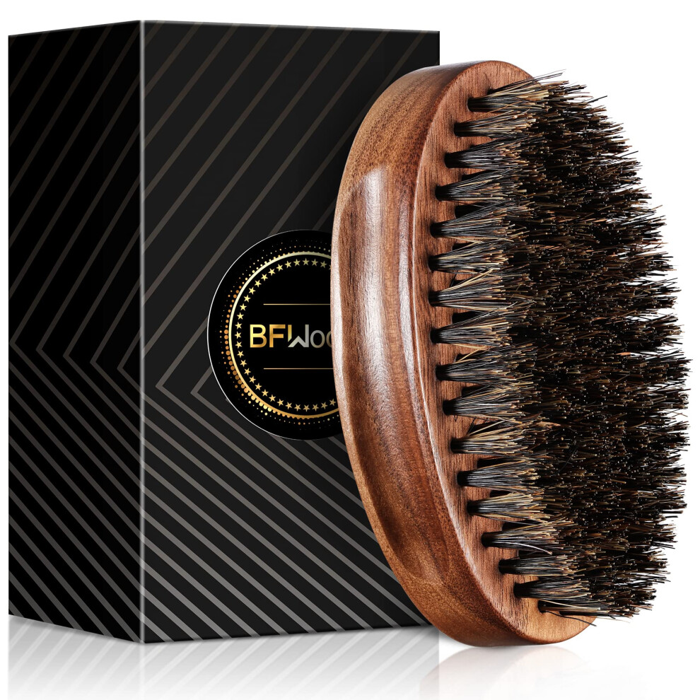 Bfwood Black Boar Bristle Beard Brush,