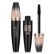 4D Silk Fiber Eyelash Mascara - Black, Extra Long & Thick, Waterproof & Smudge-Proof