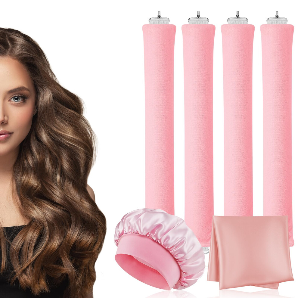 Aoowu 4Pcs Heatless Curling Rods, Heatless