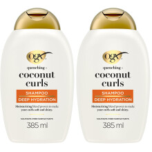 OGX Coconut Shampoo for Curly Hair 385 ml Sulfate Free Surfactants (Packing may vary) (Pack of 2)