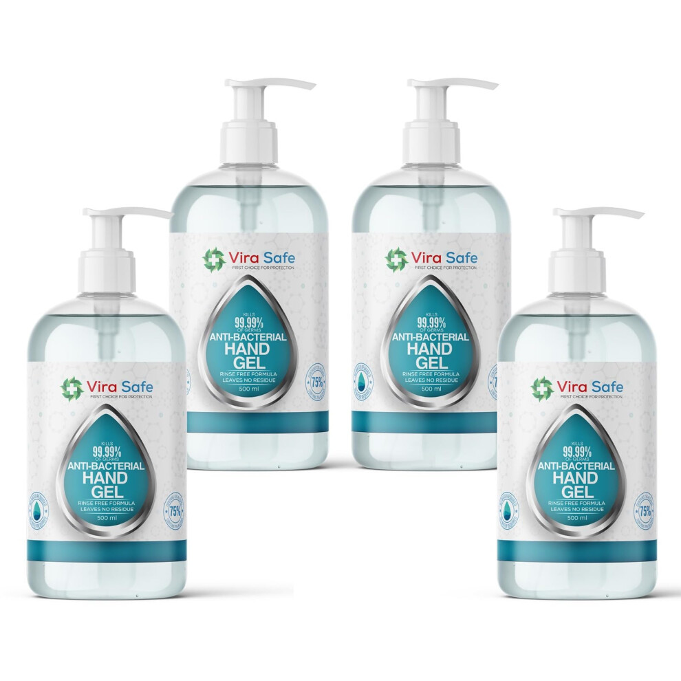 Photos - Soap / Hand Sanitiser 4 x 500ml Hand Sanitiser 70 Alcohol Gel Anti Bacteria Viral Eliminating Formula