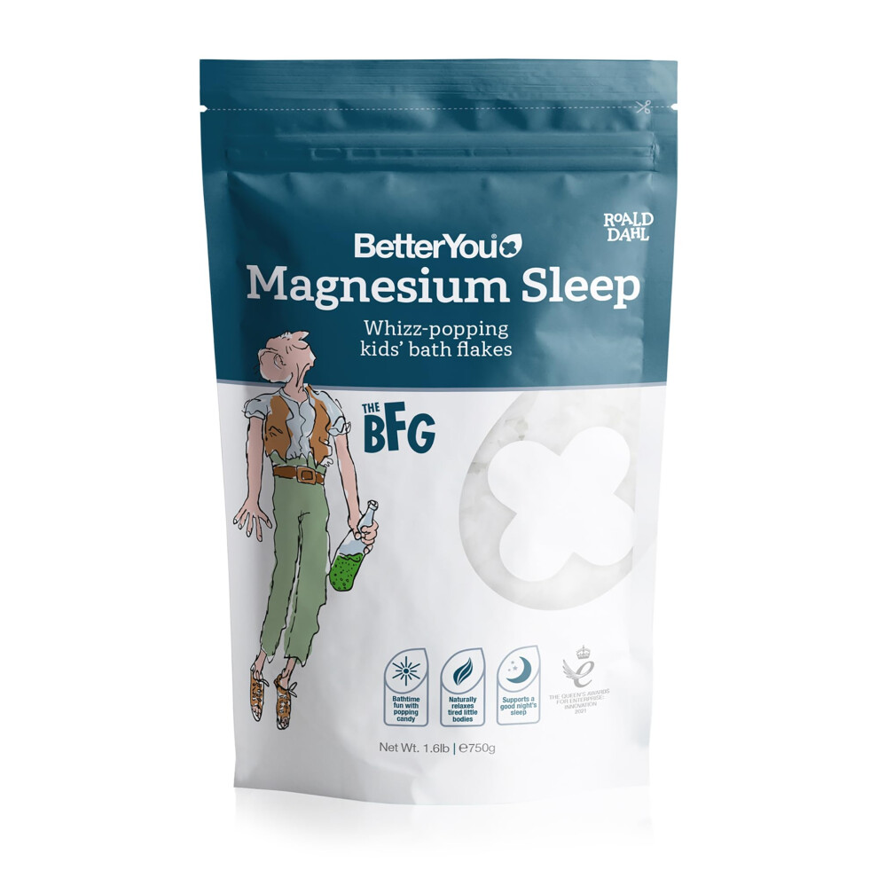 Betteryou Lavender Magnesium Sleep Whizz-Popping Kids' Bath Flakes, Pure Zechstein Magnesium Chloride, Aids Relaxation Before Bedtime