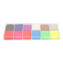 Palette de 12 couleurs de peinture pour le visage fluorescentes étanches pour le corps et la fête