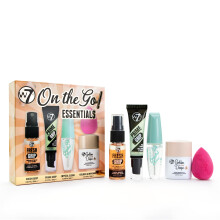 W7 On the Go Essentials - Mini Makeup Must-Haves with Primer, Setting Spray, Mascara, Golden Glow Bronzing Drops & Beauty Sponge