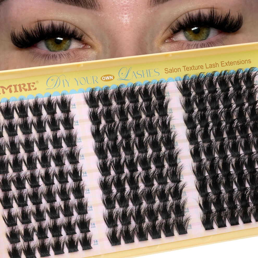 Jimire Manga Cluster Lashes Wispy Volume Individual Eyelashes With Lash Spikes 14-18Mm Fluffy Lash Clusters Easy To Apply Diy Lashes Individual