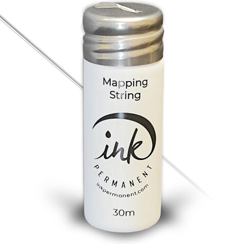 Ink Permanent White Brow Mapping String [100 Ft Bottles - 30 m] Pre-Inked String for Permanent Makeup and Microblading Supplies, Brow Mapping Kit