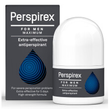 PERSPIREX MEN'S MAXIMUM STRENGTH Antiperspirant Deodorant Roll On, reduces Heavy Sweating, up to 5 days sweat protection, 20ml.