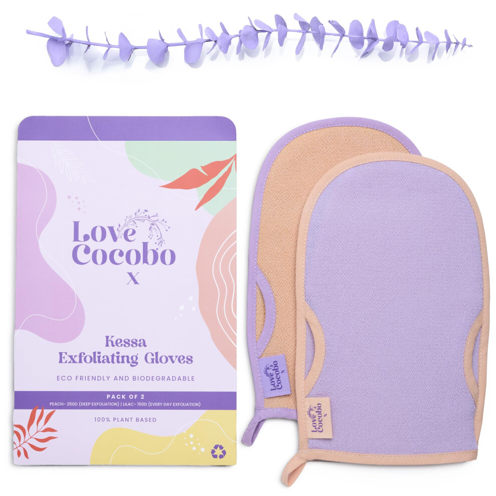 Love Cocobo | Exfoliating Glove | Eco Plastic Free Body Scrub Mitt | Dead Skin Exfoliator | Tan Remover | Shower Body Exfoliator Mitts