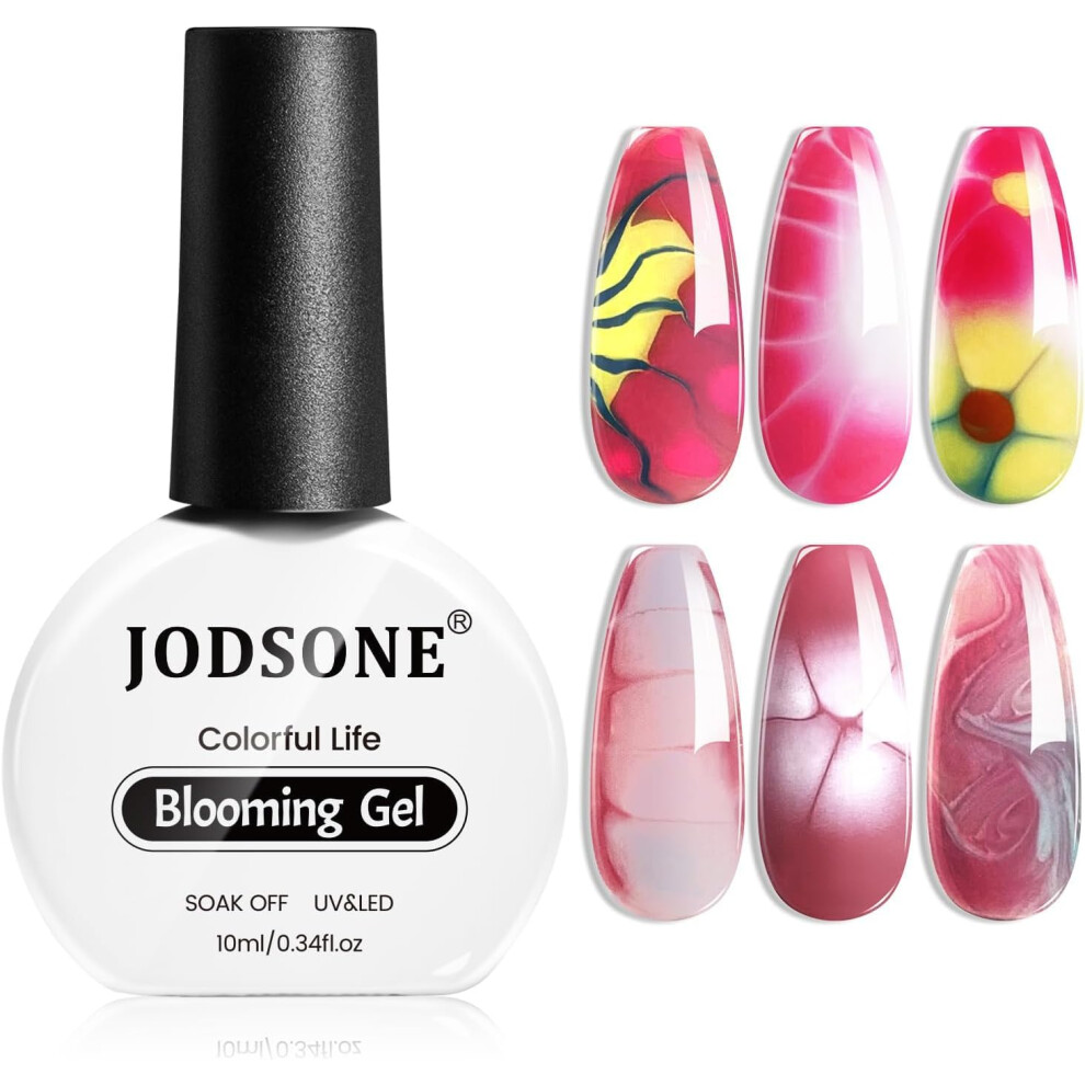 Jodsone Blooming Gel Nail Polish - 10Ml Clear Blossom Gel For Watercolor, Marble & Floral Nail Art