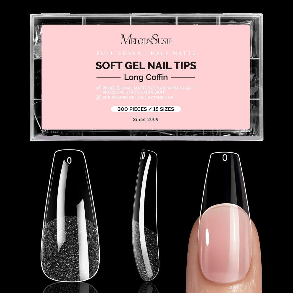 Melodysusie Long Coffin Nail Tips