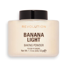Revolution Beauty London, Loose Baking Powder, Prolongs Makeup Wear, Brightening Setting Powder, For Light Skin Tones, Banana Light, 32g