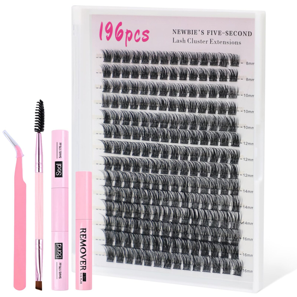 Doineufl Cluster Lashes Kit, Individual Eyelashes,