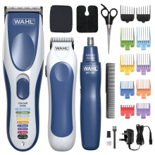 Wahl Colour Pro Cordless 3-in-1 Hair Cutting Kit: Rechargeable Clipper, Colour-Coded Combs, Trimmer & Nose/Ear Remover, 60-Min Use