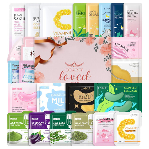 LAIKOU Face Mask Skincare Set, 24