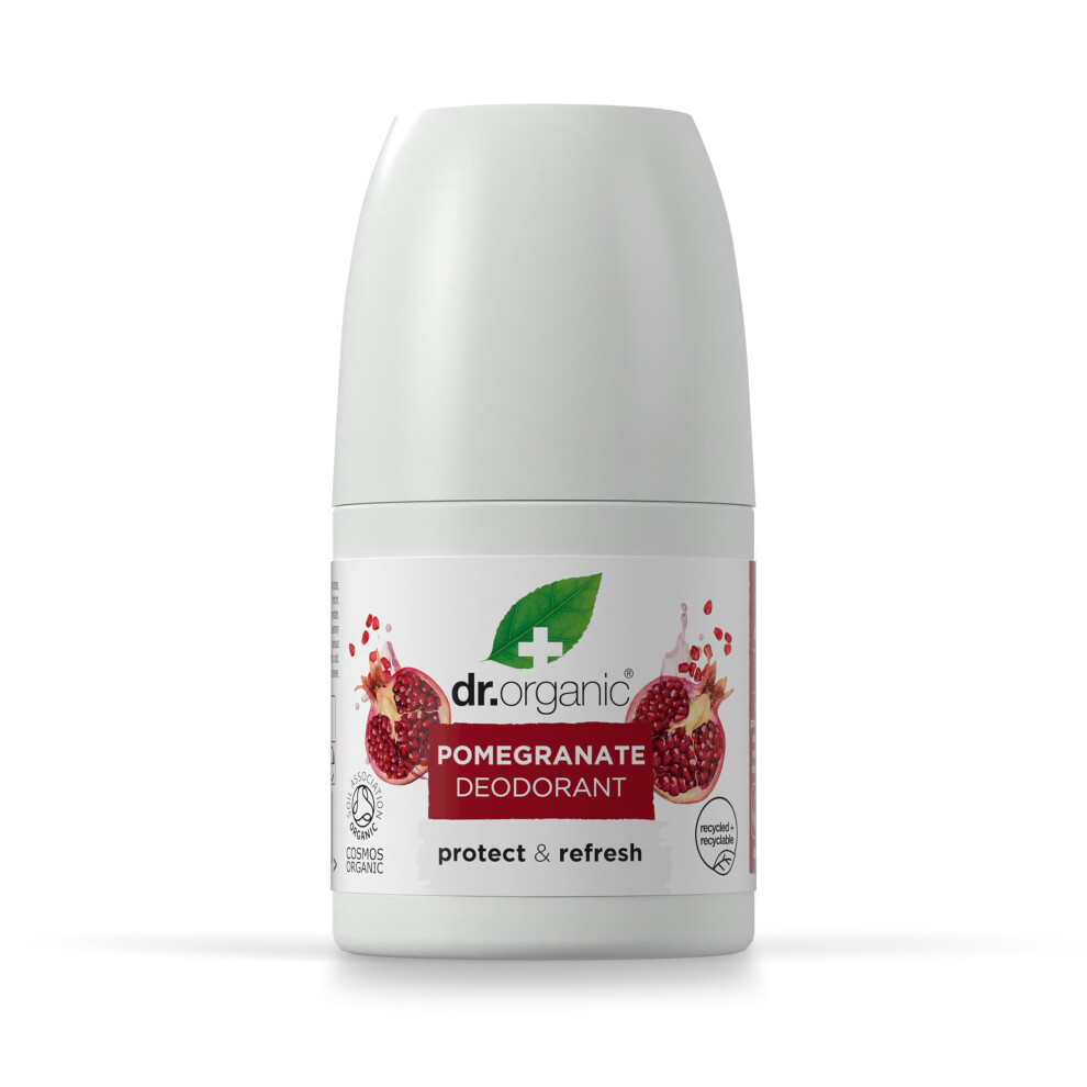 Dr. Organic Cream Dr Organic Pomegranate Deodorant, Aluminium Free, Mens, Womens, Natural, Vegan, Cruelty-Free, Paraben & Sls-Free, Organic, 50Ml, Packaging May Vary