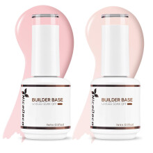 Nicedeco 8 in 1 Builder Base Strengthening Gel, 2x15ml UV/LED Clear Building Nail Gel in a Bottle,Gel Polish Nail Repair Nail Strengthen