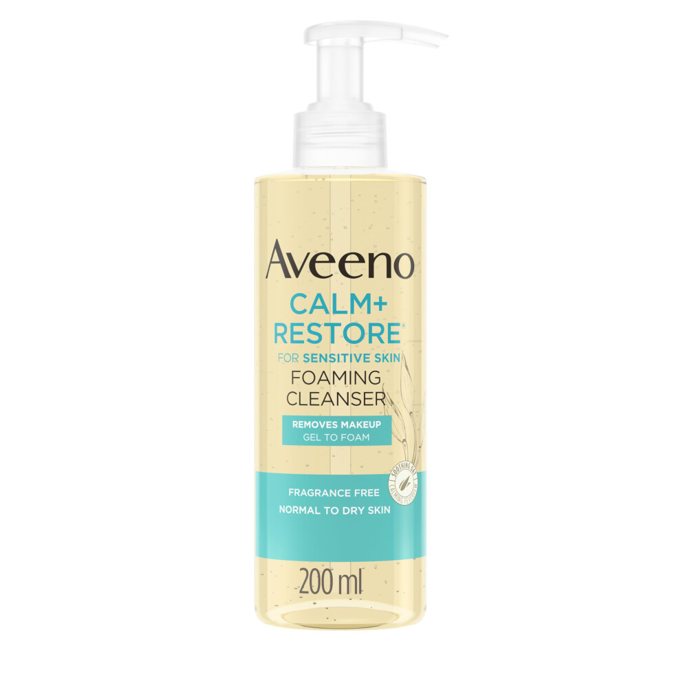 Aveeno Face Calm+Restore Foaming Cleanser, Removes